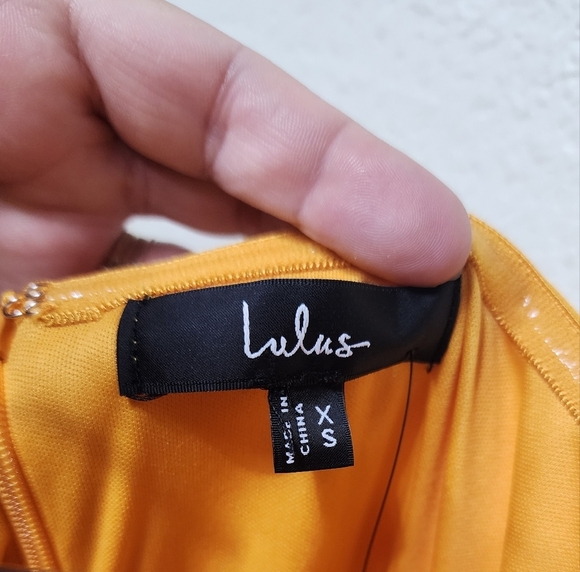 Lulus Malia Golden Yellow Ruched Strapless Maxi Dress XS Wedding Party Prom - Picture 9 of 9